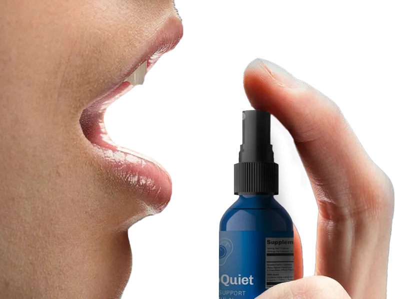 Illustration showing how an oral spray is used